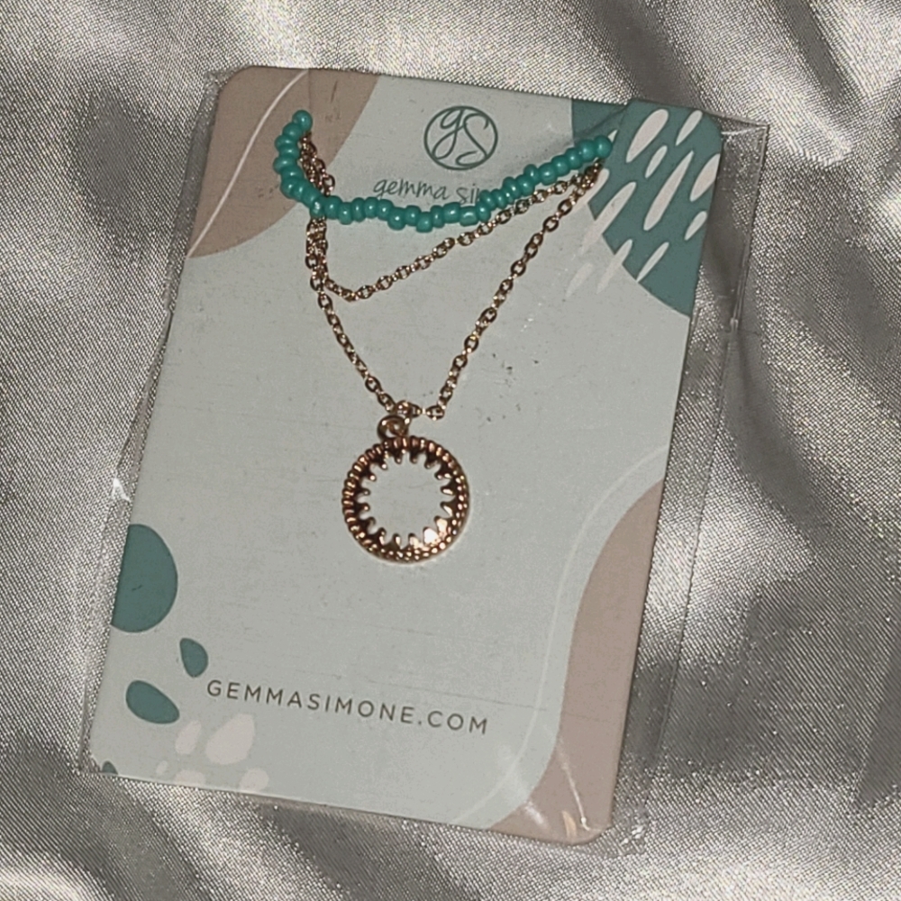Gemma Simone Turquoise and gold necklace
